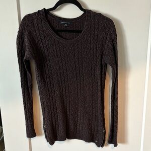 Women's Brown Cable Knit Sweater